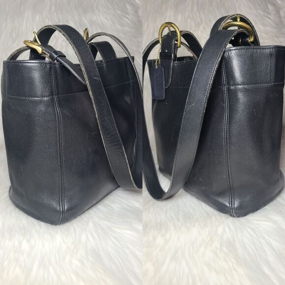 COACH|Vintage Waverly Black Leather Shoulder Tote Bag - Picture 4 of 9